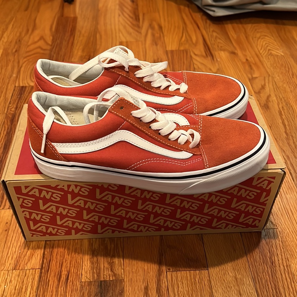 Vans burnt orange and White Old Skool Sneakers - Picture 2 of 4